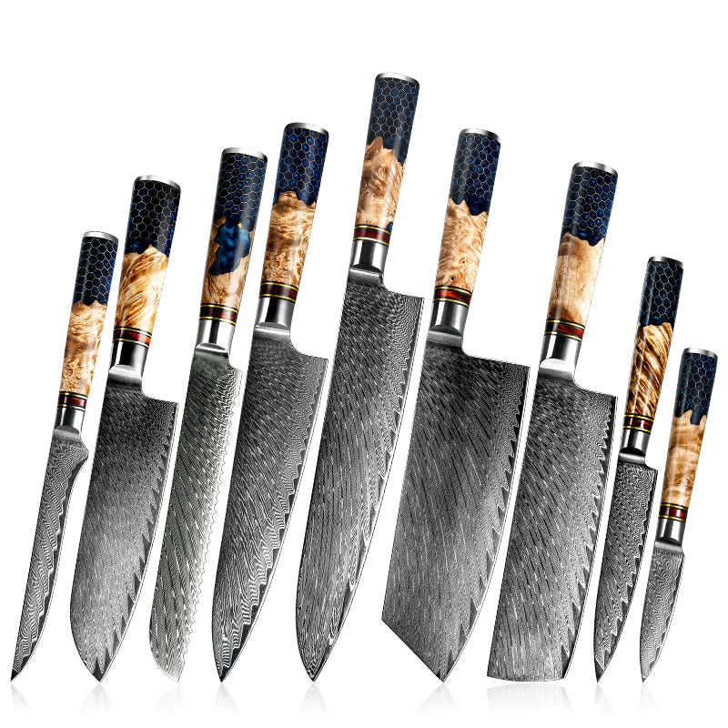 1pc, 67 Layers Damascus Steel Chef Knife With Luxury Yellow Sandalwood  Handle, 7-inch Blade, Kitchen Knife, Cutting Slicing Chopping Knife, Meat  Knife